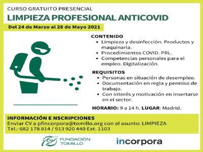 Curso Limpieza Profesional Anticovid