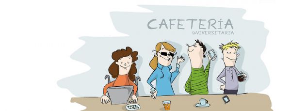 ilustración cafetería guía estudiantes discapacidad